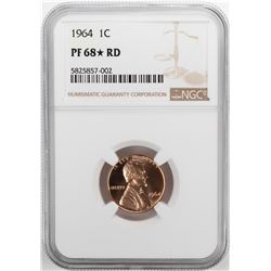1964 Proof Lincoln Memorial Cent Coin NGC PF68RD Star