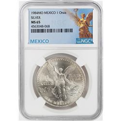 1984Mo Mexico 1 Onza Libertad Silver Coin NGC MS65