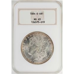 1884 $1 Morgan Silver Dollar Coin NGC MS63