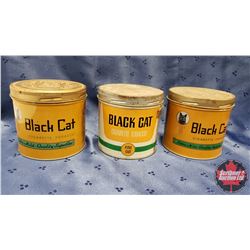 black cat tobacco Collector Combo (3) : Black Cat Cigarette Tobacco Tin (4-1/4