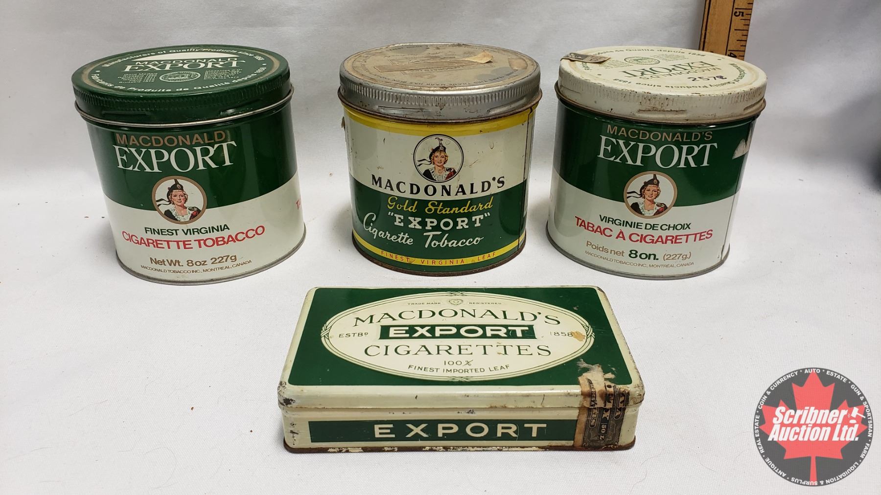 macdonald export cigarette tobacco tin Collector Combo (4) : MacDonald's Export Tobacco Tins (3 Varieties) (All 4 macdonald export cigarette tobacco tin Collector Combo (4) : MacDonald's Export Tobacco Tins (3 Varieties) (All 4