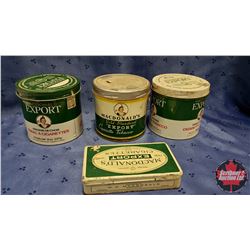 Collector Combo (4) : MacDonald's Export Tobacco Tins (3 Varieties) (All 4