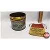 Image 1 : Old Chum Combo : Tin (No Lid) (3-3/4" x 4") & Pouch