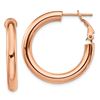 Image 1 : 14k Rose Gold Polished Round Hoop Earrings - 4x20 mm