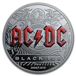 2018 Cook Islands 2 oz Silver AC/DC Black Ice Proof