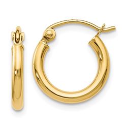 14k Gold Polished Hoop Earrings