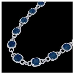 7.11 ctw Sapphire & Diamond Ring 14K White Gold