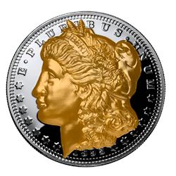1 oz Gold Gilded Silver Round - American Legacy: Morgan Dollar