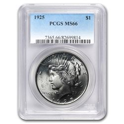 1925 Peace Dollar MS-66 PCGS