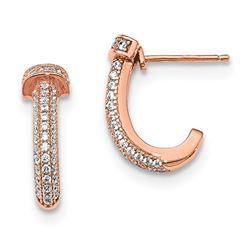 Sterling Silver Rosetone & Zirconia Brilliant Embers Earrings