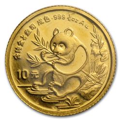 1991 China 1/10 oz Gold Panda Large Date BU (Sealed)