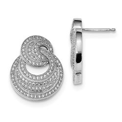 Sterling Silver & Zirconia Circles Earrings