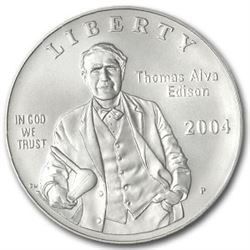 2004-P Thomas Edison $1 Silver Commem BU (Capsule only)