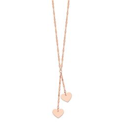 14k Rose Gold Fancy Heart w/1 in ext. Necklace - 18 in.