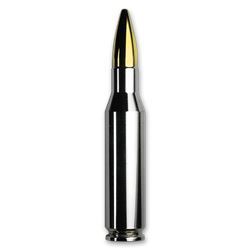 2 oz Silver Bullet - .308 Caliber (Gold & Rhodium Gilded)