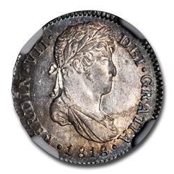 1818-NG M Guatemala Silver 1 Real Fernando VII MS-64 NGC