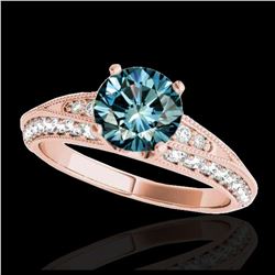 1.60 ctw H-SI/I Diamond Solitaire Halo Ring 10K Rose Gold