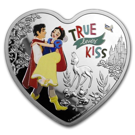 Niue 1 Oz Silver 2 Disney Heart Shaped Love Snow White Niue 1 Oz Silver 2 Disney Heart Shaped Love Snow White
