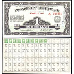1936 Alberta Prosperity Certificate AU+