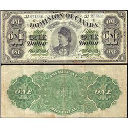Canada Dollar 1878 Lettered Border, F+