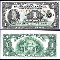 Canada 1935 One Dollar, BC-1, AU-Unc