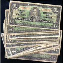 Canada 1937 twenty-one note group