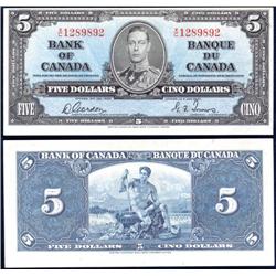 Canada 1937 Five Dollars BC-23b, Unc