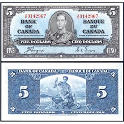 Canada 1937 Five Dollars BC-23c, AU-Unc
