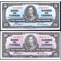 Canada 1937 Five and Ten Dollars, EF