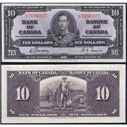 Canada 1937 $10 BC-24b, PMG Gem Unc 65