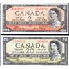 Image 1 : Canada 1954 Devils Face $2 & $10, EF
