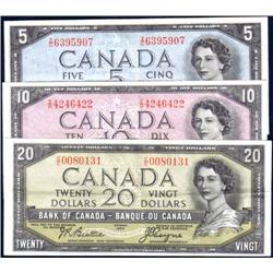 Canada 1954 Devils Face $5 $10 $20, EF