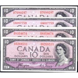 Canada 1954 Devils Face $10, 4 notes