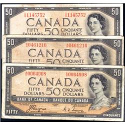 Canada 1954 Devils Face $50, 3 notes