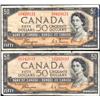 Image 1 : Canada 1954 Devils Face $50, 2 notes