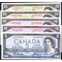 Canada 1954 five note group
