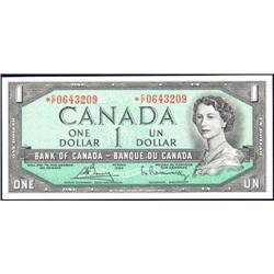 Canada Replacement 1954 $1 BC-37cA, Unc