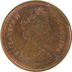 Canada One Cent 1981 with Large Cud