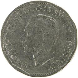 Canada Five Cents 1947 Dot Struck Over