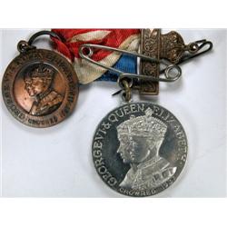 King George VI Crowned 1937, two Medals