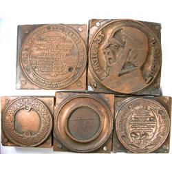 Group of 5 Printing Blocks for Leroux