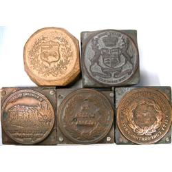 Group of 5 Printing Blocks for Leroux