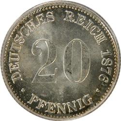 Germany 20 Pfennig 1876F PCGS MS-66