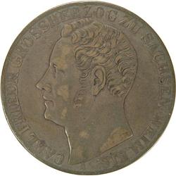 Saxe-Weimar-Eisenach 2 Thalers 1842A F+