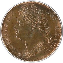 Farthing 1821 Dot ICG MS-64 RB