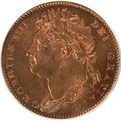 Farthing 1826 ICG MS-66 Red and Brown