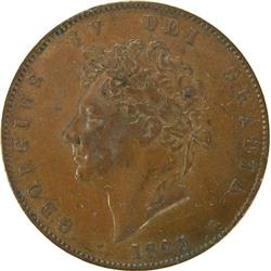 Halfpenny 1825, EF
