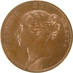Penny 1841 Without Colon Choice Red Unc