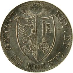 Geneve 1 Sol 6 Deniers 1825 NGC MS-66