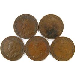 1921, 1922, 1923, 1924, 1925 all VF